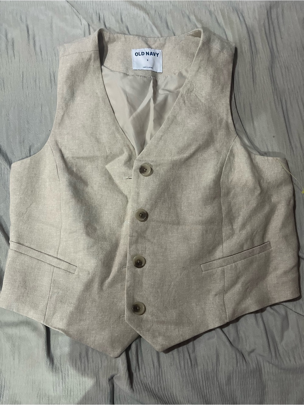 Old Navy Beige Linen-Blend Vest